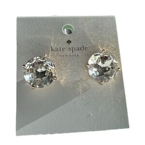 Kate Spade - Gumdrop studs, Clear and Gold Oversized Earrings, NWT